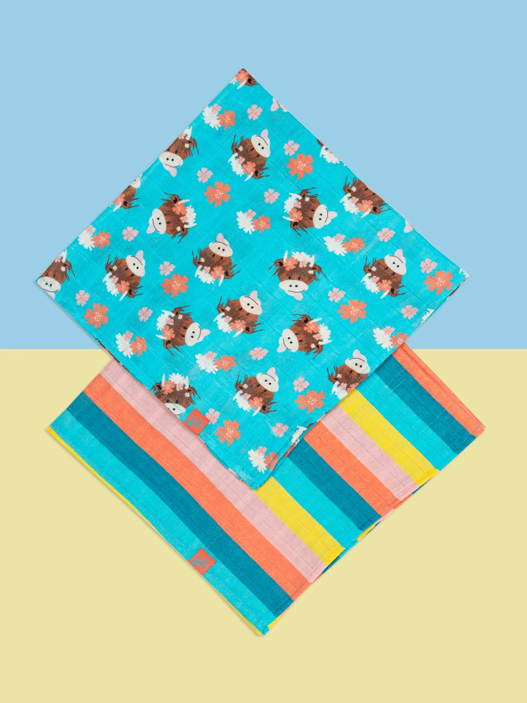 Bonnie Highland Cow Muslin Squares - Image 3