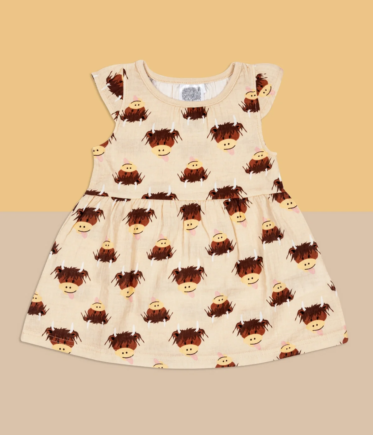 Neutral Highland Cow Summer Dress - Image 5